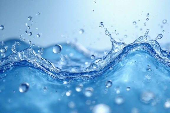 Abstract representation of hyaluronic acid molecules attracting water